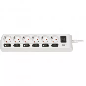 Brennenstuhl 1153110126 Pagarinātājs 2 m 6 AC kontaktligzdas Iekštelpām Balts (1153110126)