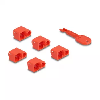 Portu bloķētājs DeLOCK 20929 RJ45 10 gab. Sarkans
