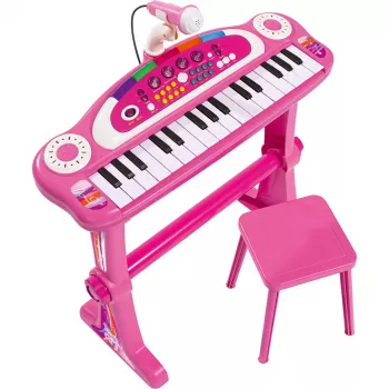 Bērnu stenda klaviatūra Simba-Dickie My Music World Girls (rozā) — elektroniskā rotaļu klaviatūra bērniem