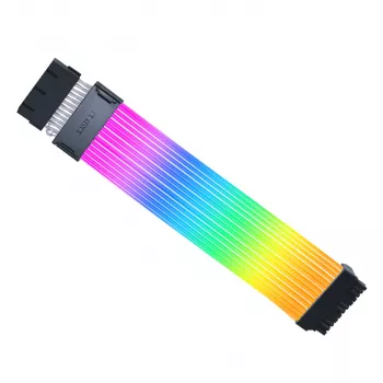 Lian Li Strimer Wireless 24-pin melns caurspīdīgs silikona pagarinājuma kabelis 0.26m