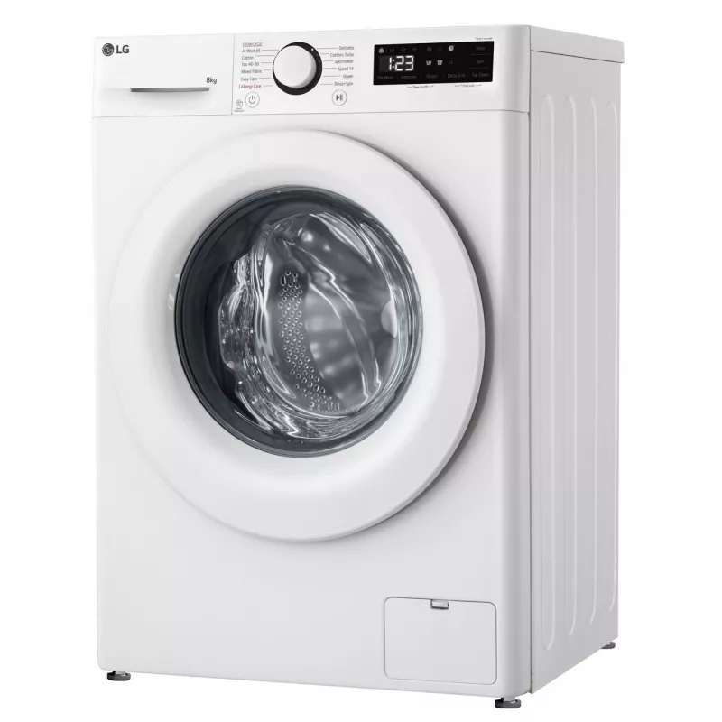 LG F2WR508SWW priekšējās ielādes veļas mašīna, 8 kg, 1200 RPM, tvaika funkcija