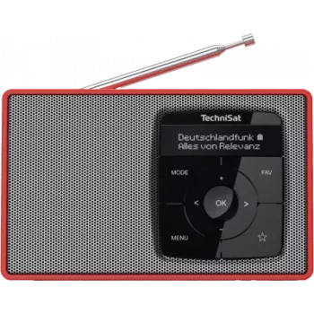TECHNISAT Digitradio 2 sarkans/sudrabs — pārnēsājams DAB+/FM radio ar iebūvētu skaļruni