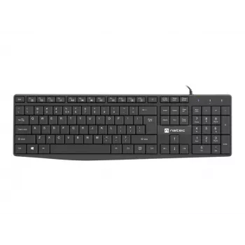 Vadu pilna izmēra tastatūra NATEC NAUTILUS NKL-1950 — USB, QWERTY US International, 105 taustiņi, Melna
