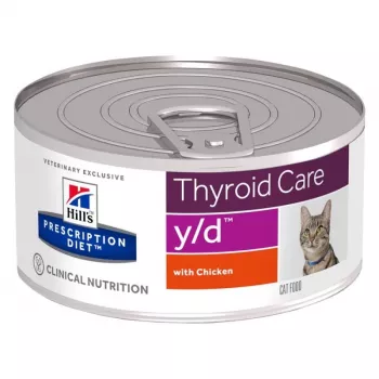 HILL'S PRESCRIPTION DIET Thyroid Care Feline y/d Slapjā barība kaķiem ar vistu 156 g