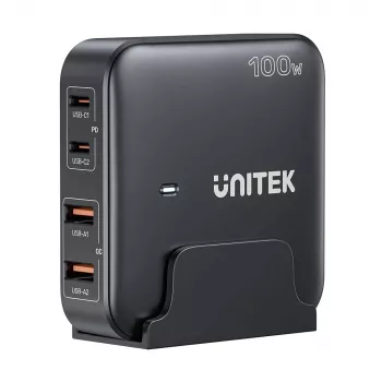Unitek Desk Charger P1229ABK01-EU 100W ar 2× USB-A un 2× USB-C