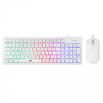 Klaviatūras un peles komplekts Baracuda BGC-012 Orca White — balts vadu komplekts
