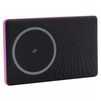 RealPower PB-5000 MAG Ultra Slim pārnēsājamais akumulators 5000 mAh, MagSafe, bezvadu uzlāde, USB-C, 20 W, rozā