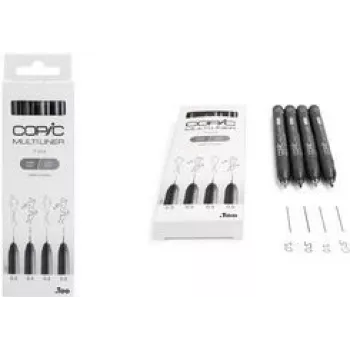 COPIC Multiliner Fineliner dažādas krāsas 0,3 + 0,5 mm, 4 gab.