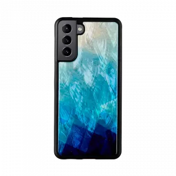 Telefona maciņš iKins Samsung Galaxy S21+ — aizsargmaciņš mugurpusei, zils melns
