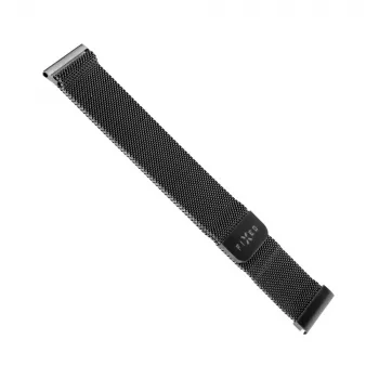 Pulksteņa siksniņa FIXED Mesh Strap FIXMEST-18MM-BK 18 mm melna metāla sieta ar ātrās atbrīvošanas mehānismu
