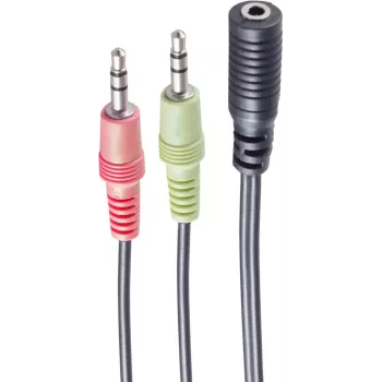 Audio kabelis ShiverPeaks BS14-05040 0,15m 2x3,5mm vīrietis uz sievieti Melns