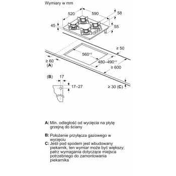 BOSCH gāzes plīts virsma POH6B6K30