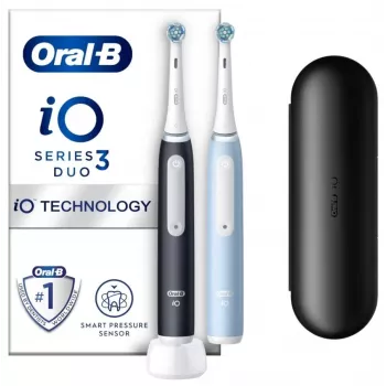 Oral-B iO3 Series elektriskā zobu birste, matēti melna/ledus zila
