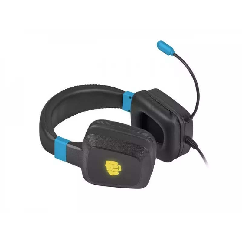 Vadu spēļu austiņas Fury NFU-1584 ar buma mikrofonu, apvalka tipa, 98 dB, 15–25000 Hz, 2 m kabelis, USB un 3,5 mm, zila