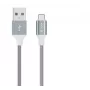 USB Micro-B kabelis Devia Pheez Series 1 m, 5V 2,4 A, pelēks