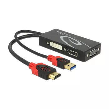Video kabeļa adapteris DeLOCK 62959 HDMI USB DVI-I VGA 0,135m