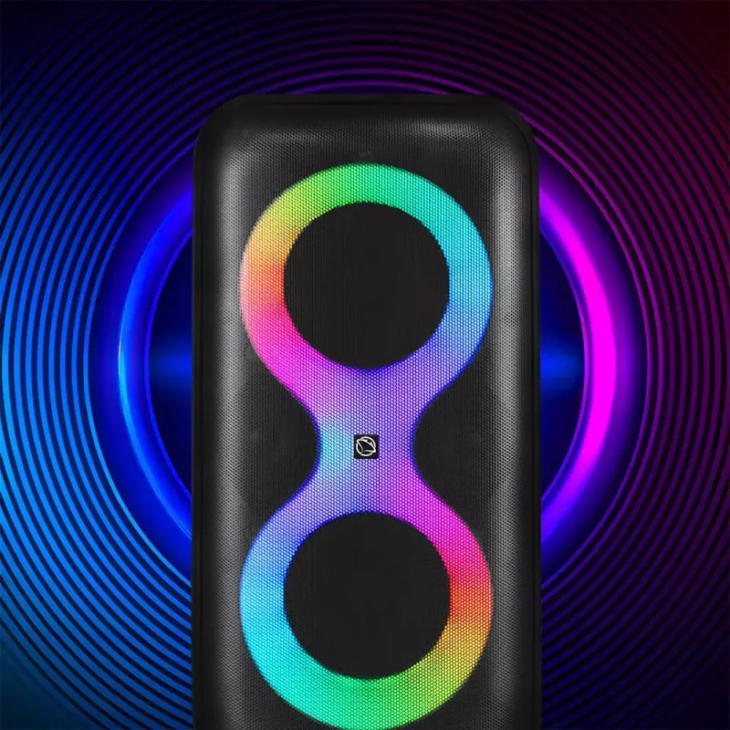 Pārnēsājams mūzikas centrs MANTA SPK0401B100 Bluetooth skaļrunis, 100 W maksimālā jauda, FM radio, karaoke, iebūvēts akumulators, X-BASS