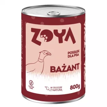 Slapjā suņu barība ZOYA Pheasant 800 g - pilnvērtīga konservēta barība pieaugušiem suņiem