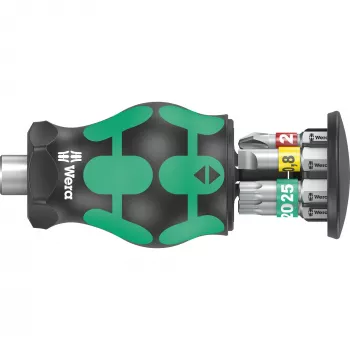 WERA Kraftform compact Stubby Magazin 1 Bit-Set (melns/zaļš, 7 daļas)