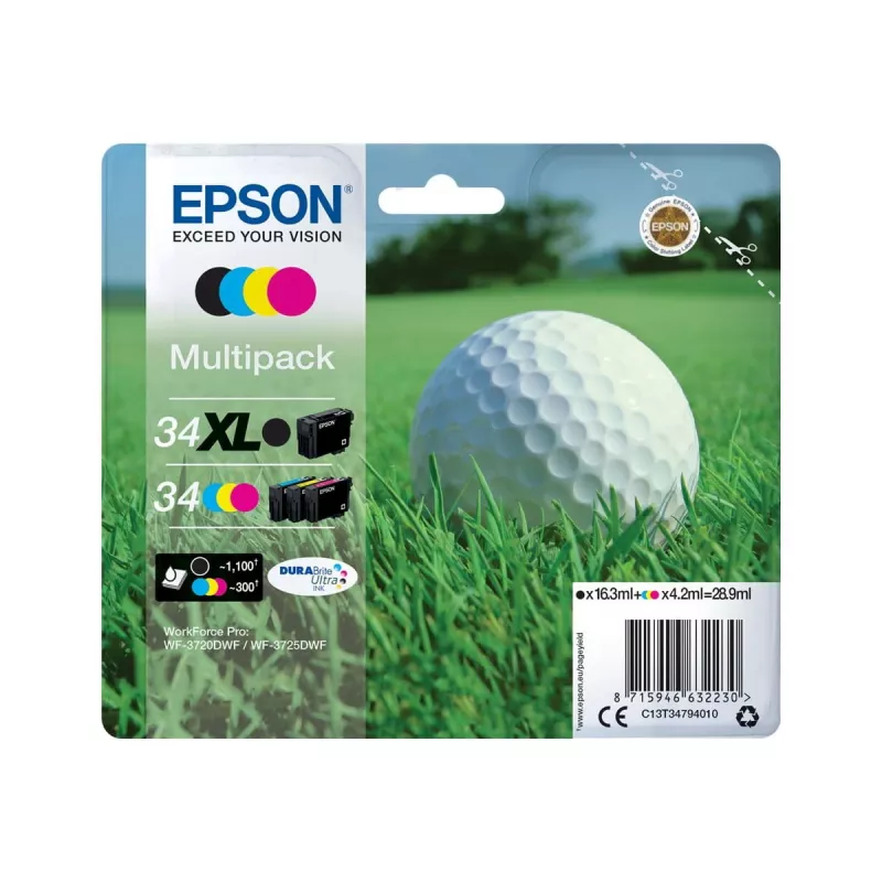 Epson Golf bumba T3479 tintes kasetne 1 gab. Oriģināla Melna, Ciāna, Fuksīna, Dzeltena