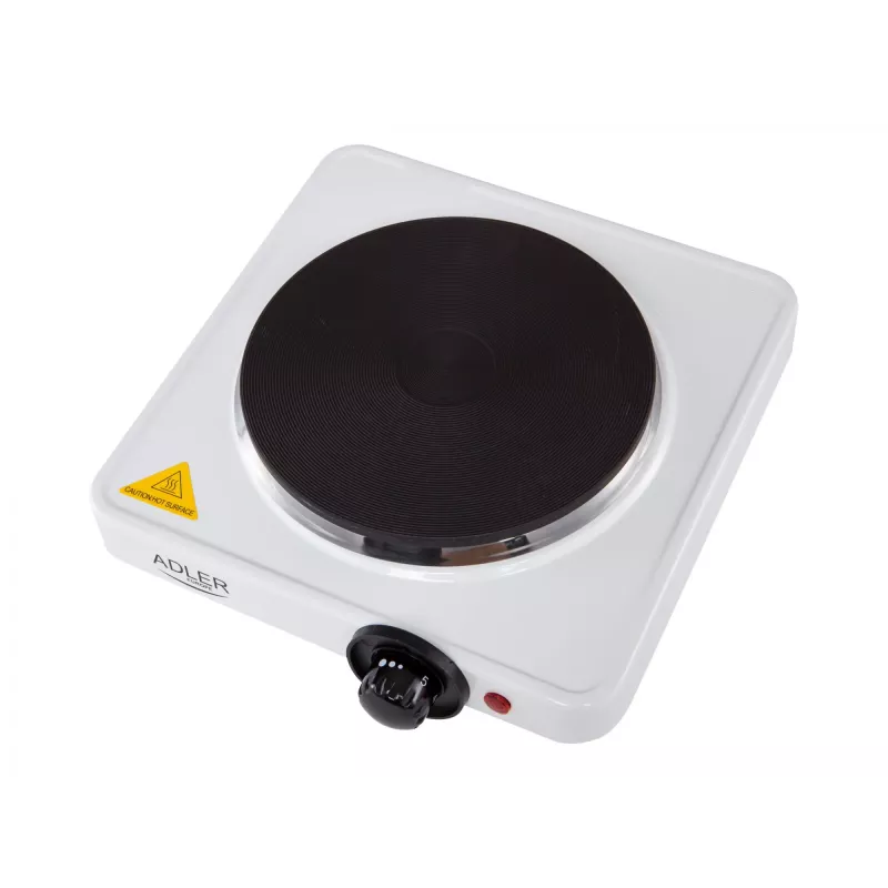 Adler AD 6503 baltā galda plīts ar slēgto plāksni, 1 zona