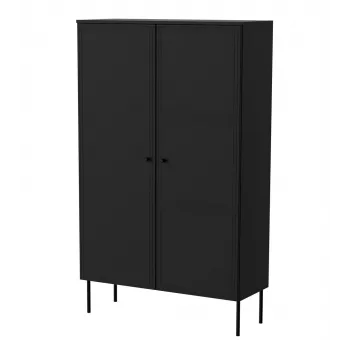 Uzglabāšanas skapis Cama Meble PALAZZO BIS 100x39x166 matēti melns, brīvi stāvošs pie sienas