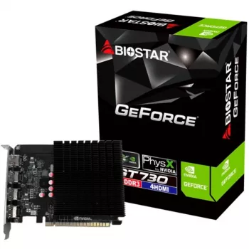 Galddatora grafikas karte BIOSTAR GeForce GT 730 4 GB GDDR3, 64 bitu, PCIe 2.0, 902 MHz GPU