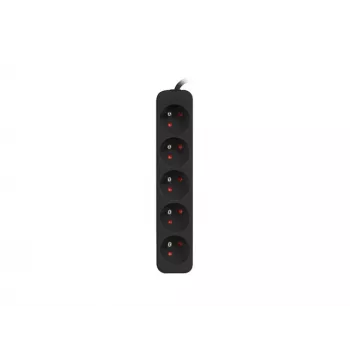 Pagarinātājs Lanberg PS0-05E-0150-BK 1.5m 5 AC kontaktligzdas iekštelpām Melns