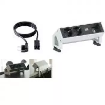 Pagarinātājs Bachmann 2x Schuko 1x Pielāgojams Modulis RAL9010