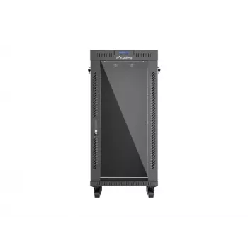 Brīvi stāvošs skapja statīvs LANBERG FF01-6624-12BL 24U 19 collas 600×600 mm, IP20, 1200 kg, melns