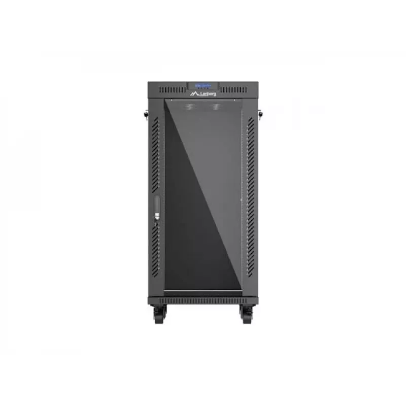 Brīvi stāvošs skapja statīvs LANBERG FF01-6624-12BL 24U 19 collas 600×600 mm, IP20, 1200 kg, melns