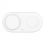Belkin WIZ021VFWH - 2-in-1 bezvadu uzlādes paliktnis ar Qi2 tehnoloģiju 15 W, balts