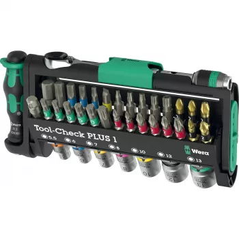 Wera Tool-Check Plus 1 mini sprūdrata, ligzdu un uzgaļu komplekts, 39 daļas (05049055001)