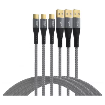 EFB Elektronik USB-A uz USB-C kabeļu komplekts 60W QC 3A 3x2m - Digitāls/Dati (USB-AC-00008)