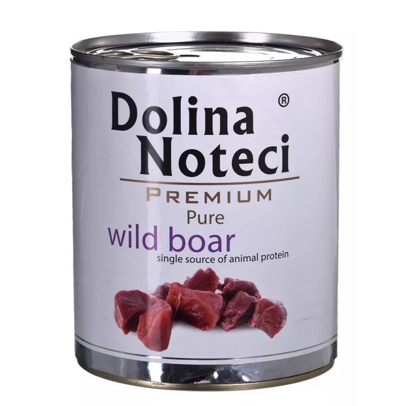 Slapjā suņu barība Dolina Noteci Boar Adult 800 g — Monoproteīns no brieža gaļas, 10% olbaltumvielas, 7% tauki