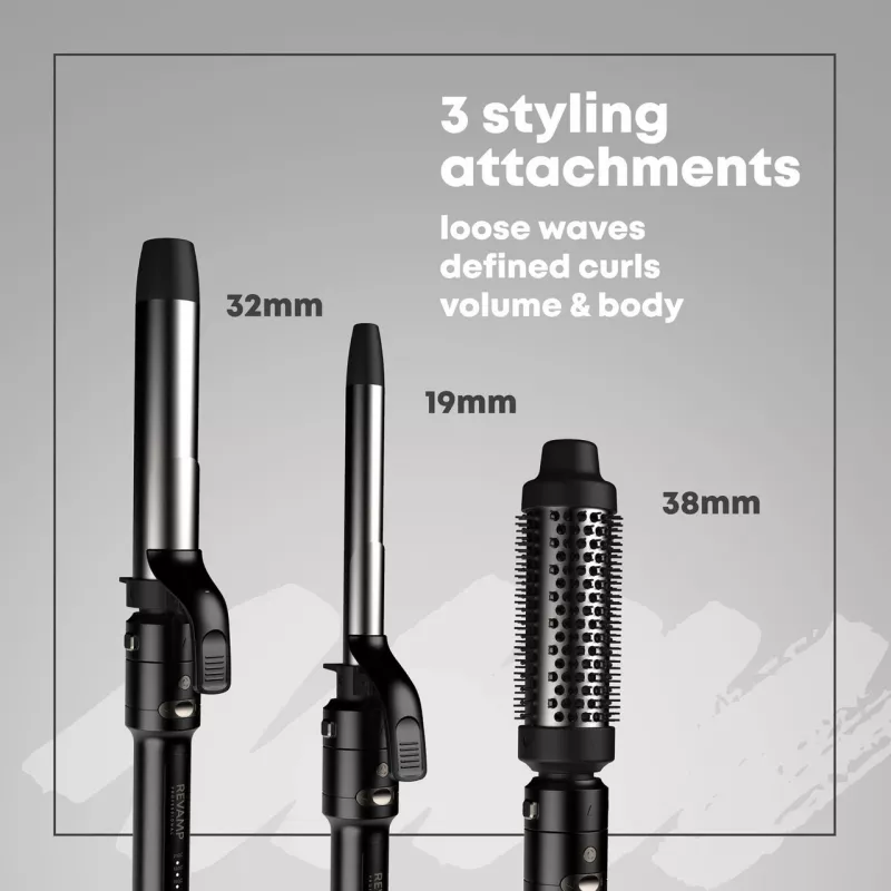 Matu veidotājs Revamp Multi Style Revolve CL-3500-EU 3-in-1 – birste, fēns, apjoma veidotājs
