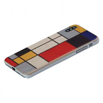 Viedtālruņa maciņš man and wood iPhone X/XS, koka aizmugure, balts rāmis