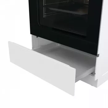Brīvi stāvoša gāzes plīts Gorenje GG6A10WFFM, balta, 4 degļu virsma, 72 L gāzes cepeškrāsns, rotējošas priekšējās vadības