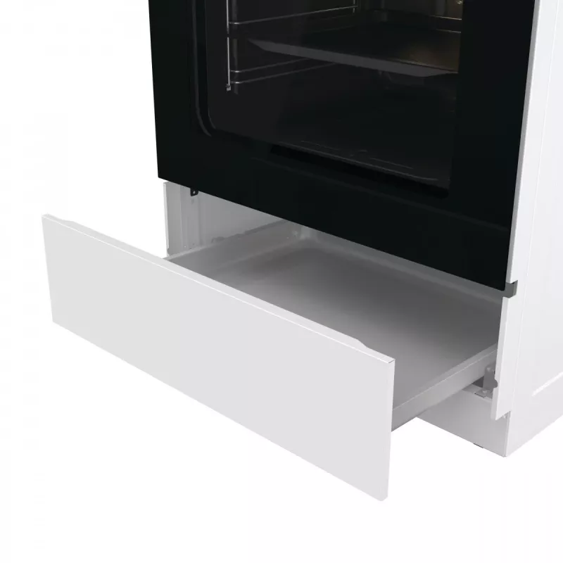 Brīvi stāvoša gāzes plīts Gorenje GG6A10WFFM, balta, 4 degļu virsma, 72 L gāzes cepeškrāsns, rotējošas priekšējās vadības