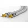 Goobay SAT antennas kabelis (135 dB tips), 4x ekranēts, 5 m, balts - zeltīts, F-spraudnis > F-spraudnis (70644)