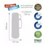 Termosa pudele ROTPUNKT Series 40 0.75 L — dubultsienu polipropilēns, 24 h karsts / 36 h auksts, balta-dzeltena
