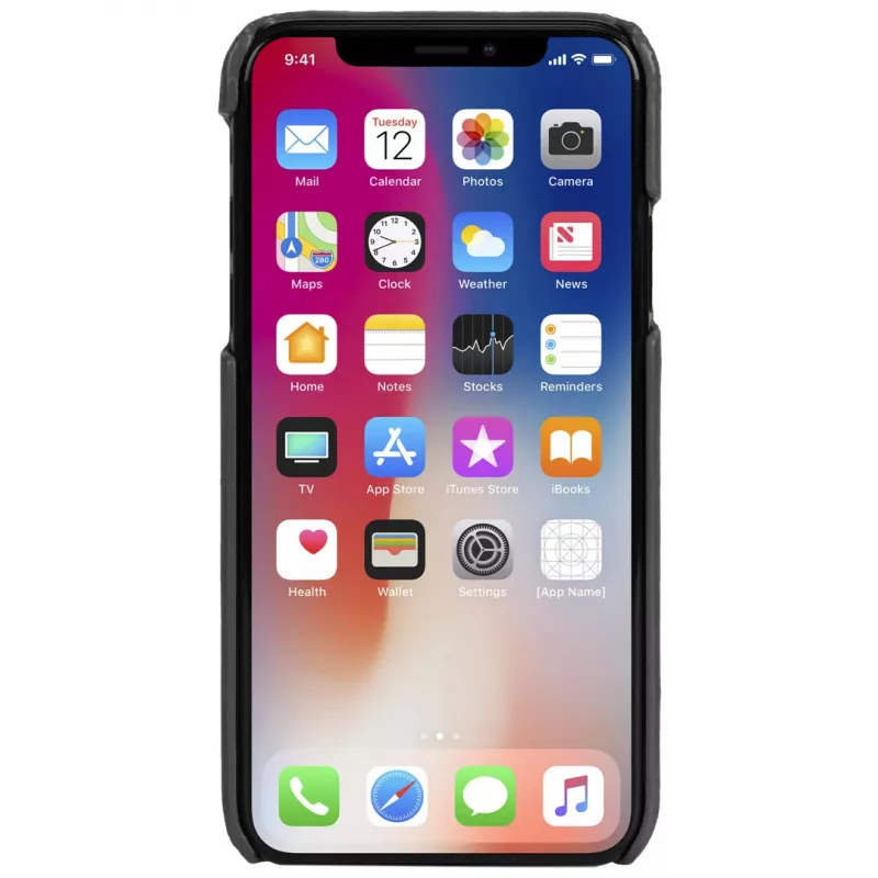 Krusell Sunne 2 Card Cover ādas maciņš iPhone XS Max melns