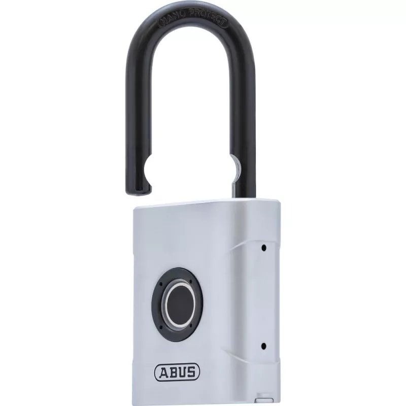 ABUS Touch 57/45 biometriskā piekaramā atslēga 62575, pirkstu nospiedumu sensors, 45 mm, IP66/IP68, laikapstākļiem izturīga, sudraba