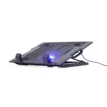Dzesēšanas paliktnis klēpjdatoram Gembird NBS-1F17T-01, līdz 17 collām, 1×15 cm ventilators, USB 2.0, 370×265×33 mm, 350 mA, melns