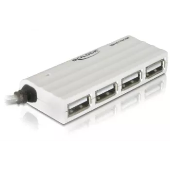 USB Hubs DeLOCK 87445 4-Portu Ārējais 480 Mbit/s Balts