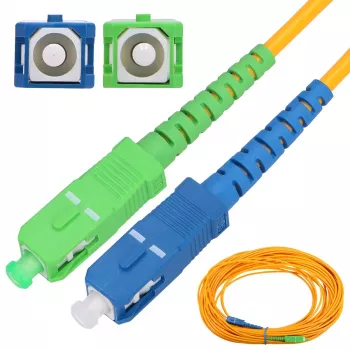 Extralink Patchcord SC/APC-SC/UPC Vienmodas Simplex G652D 3mm 0.5m
