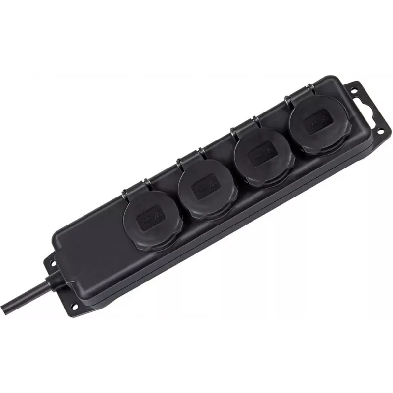Brennenstuhl pagarinātājs IP44 4-vietīgs melns 2,0m H07RN-F 3G1,5 - 1159960