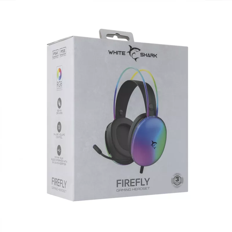 Austiņas White Shark GH-2342 Firefly Black
