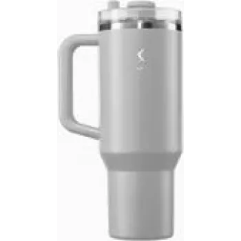 Izolēta krūze Lurch Big Cup Jura Grey 1,2 L – dubultsienu vakuuma nerūsējošais tērauds, salmiņš, 12 h termiskā noturība