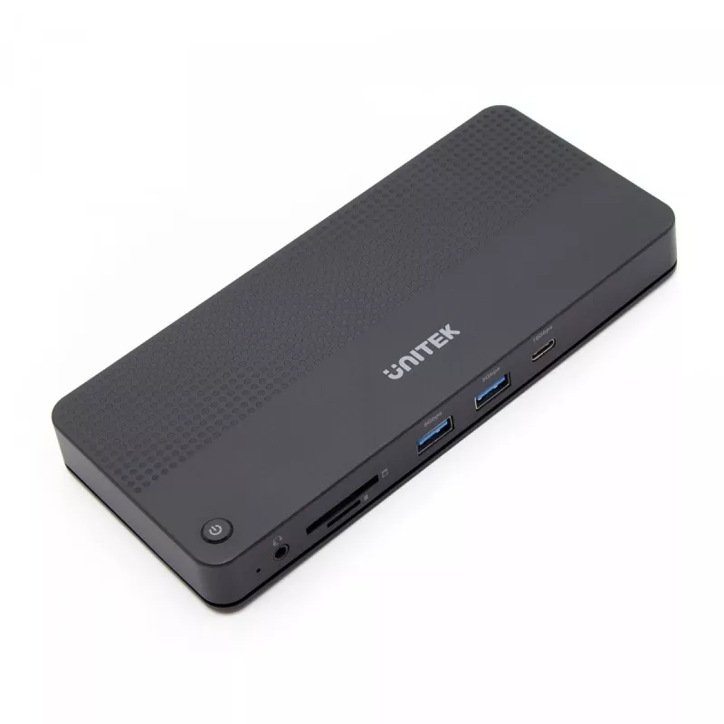 Doko stacija UNITEK D1079A USB4 Melna 100W Power Delivery
